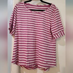 Women's Talbots Purple/Lavendar Striped Shirt ,Size L